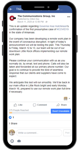 Covid Announcement